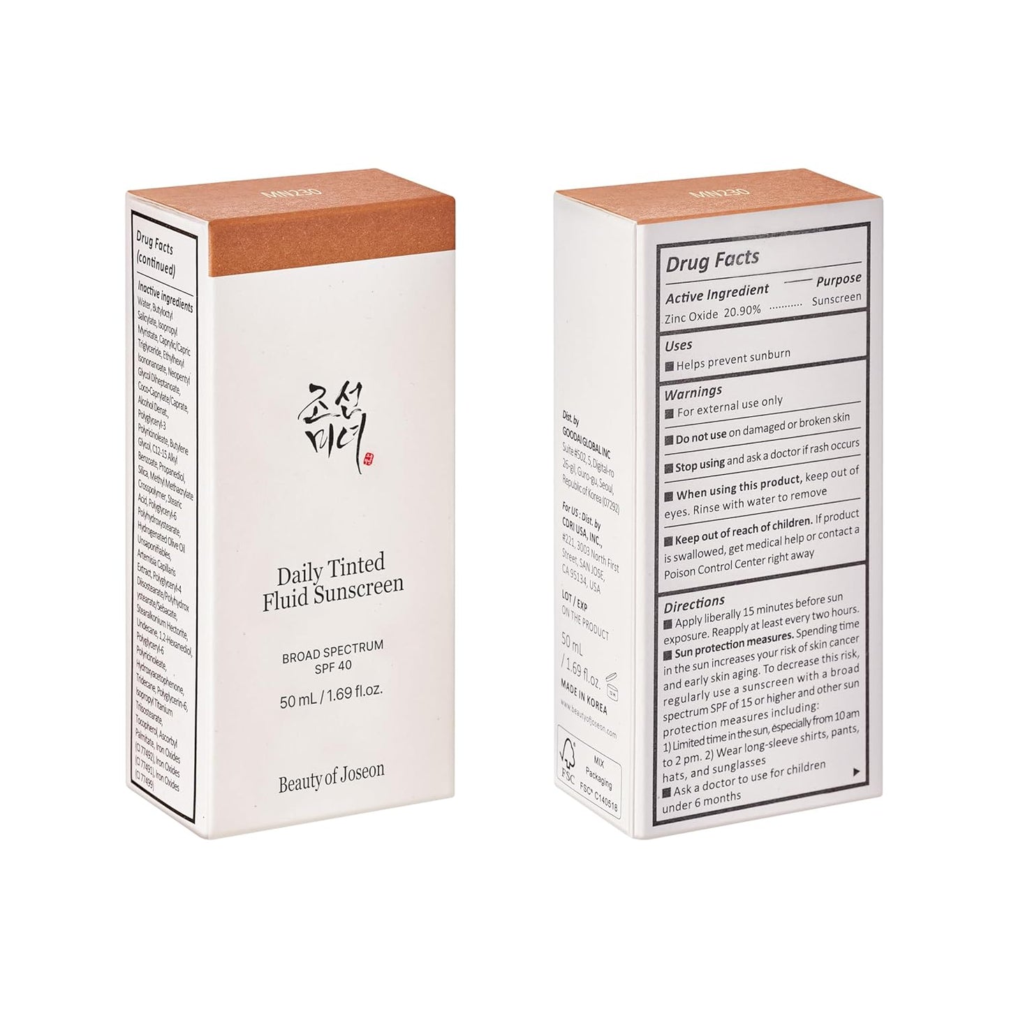 Moisturizing Facial Sunscreen - SPF 40, Korean Skincare