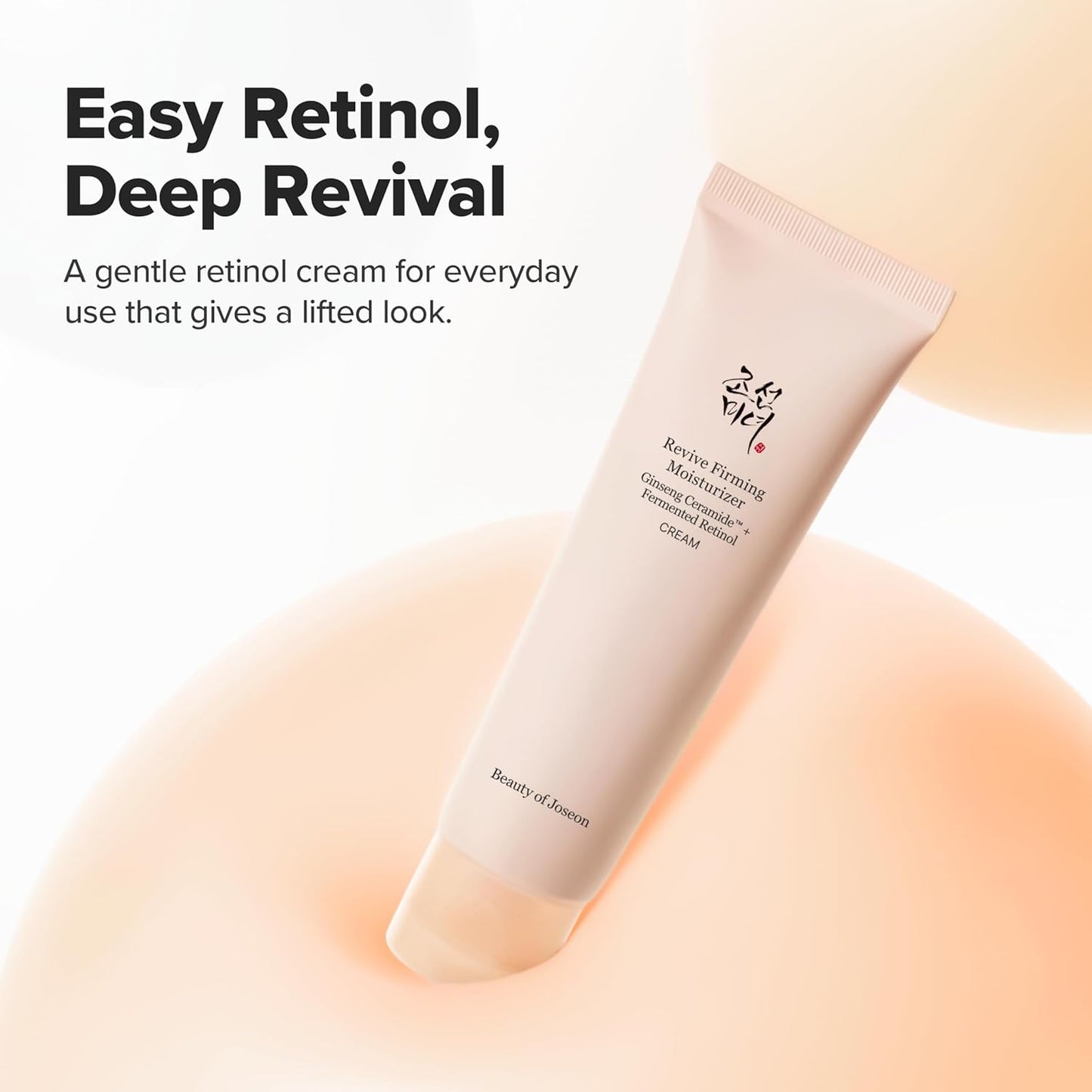 Revive Firming Moisturizer Ginseng Ceramide + Fermented Retinol for Dry, Sensitive Skin Korean Skincare for Women and Men, 60Ml,2.02 Fl.Oz.