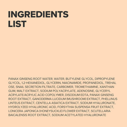Revive Snail Mucin Ginseng Serum Hydrating Peptide Facial Moisturizer Dark Spot Acne Scar Remover for Sensitive Face. Korean Skin Care for Men and Women, 30Ml, 1Fl. Oz