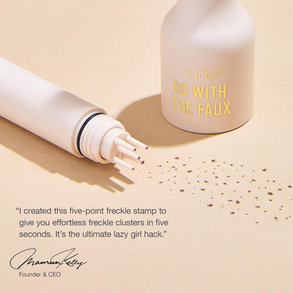 Tarte Go with the Faux Freckle Stamp – Natural-Looking Freckle Pen for Sun-Kissed Buildable Makeup, Perfect for Travel, Vegan & Cruelty-Free, Full-Size