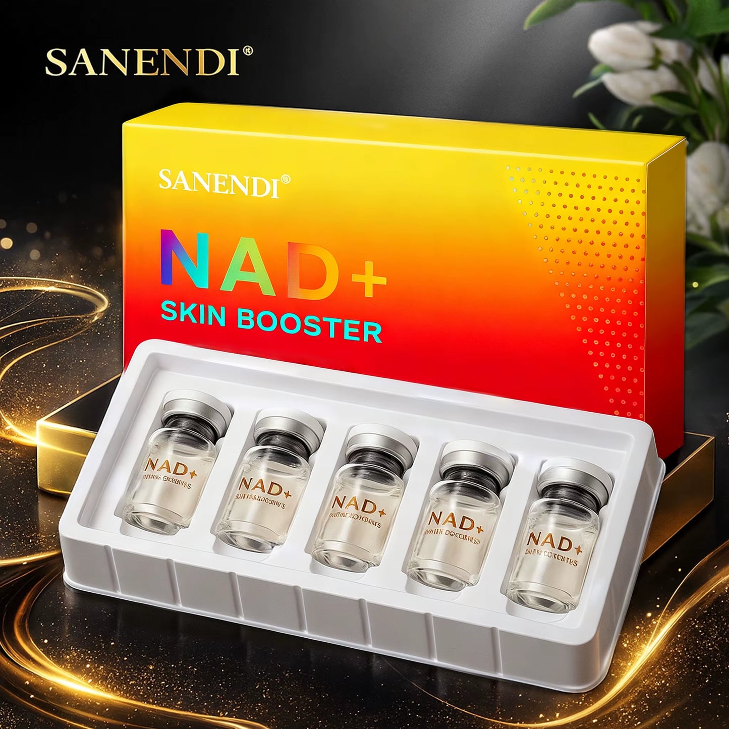 NAD+ Korea Skincare Product Complex Essence for Light Texture and Transparent-Feel Daily Care Essence Set 7Mlx5 Vials