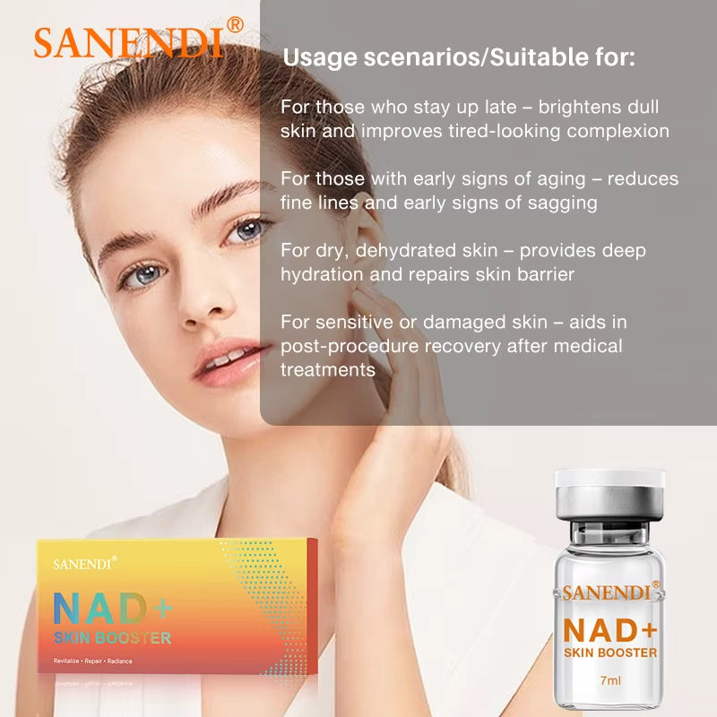 NAD+ Korea Skincare Product Complex Essence for Light Texture and Transparent-Feel Daily Care Essence Set 7Mlx5 Vials