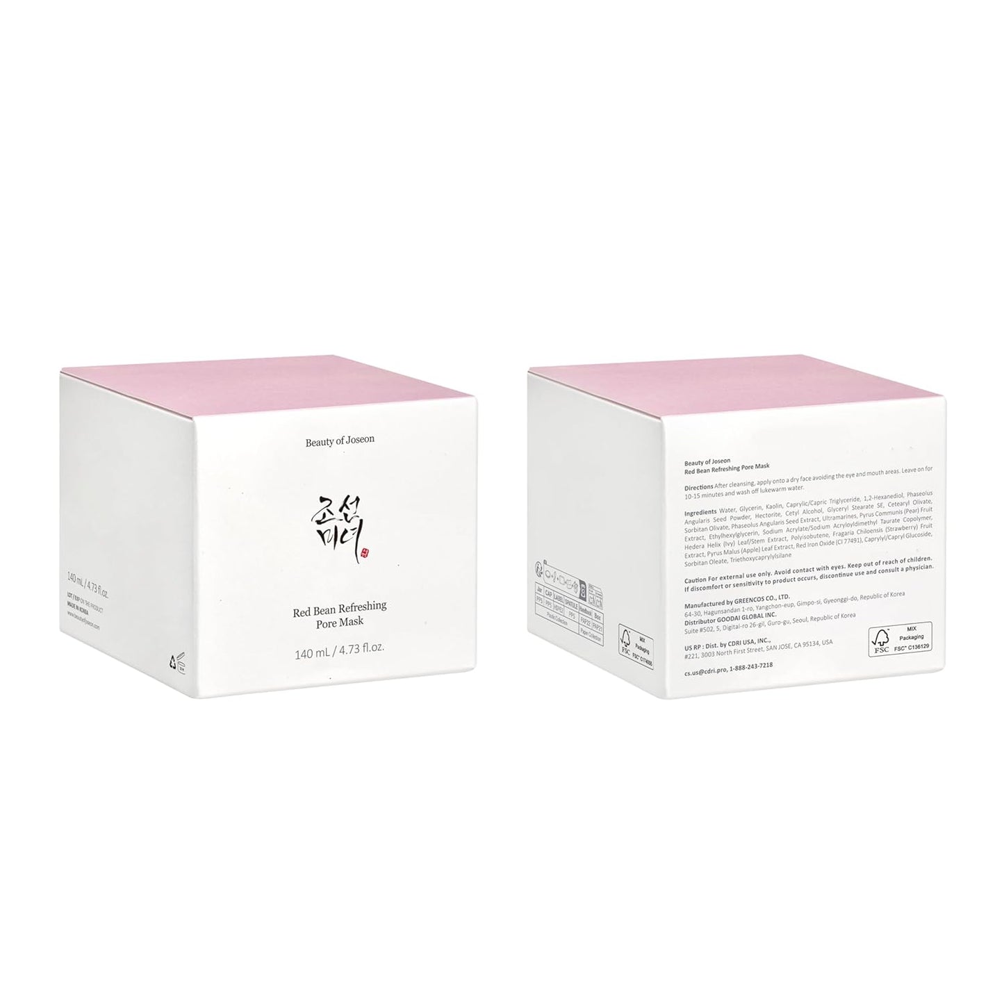 Red Bean Refreshing Pore Mask (140Ml, 4.73 Fl.Oz.) with Green Plum Refreshing Cleanser (100Ml, 3.38 Fl.Oz.), Korean Skincare